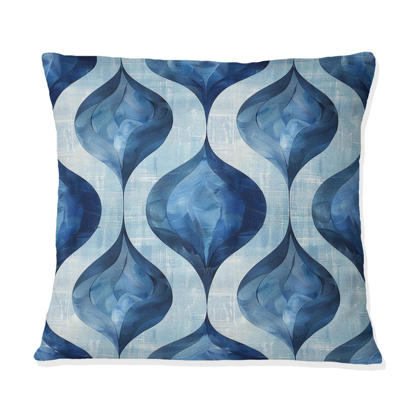 Coussin moderne bleu Ogee Patten VII - bleu, H 18 po x l 18 po