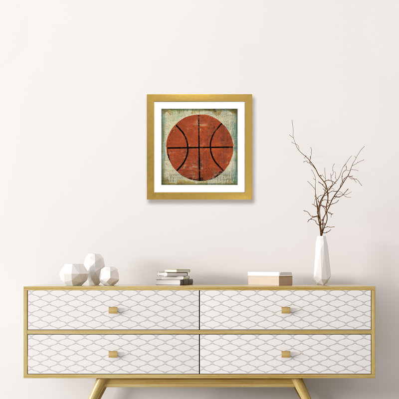 «Ball II» par Michael Mullan - reproduction d'art, Blanc, H 16 po x l 16 po x p 1 po, Papier encadré doré