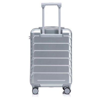 20 Inch ABS Hard Shell Travel Checked Luggage - Scratch Resistant Surface Four Multi-Directional Wheels,  With Combination Lock.(Silver)
