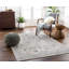 Tapis oriental en polyester tissé à la machine en beige / turquoise-1002866628