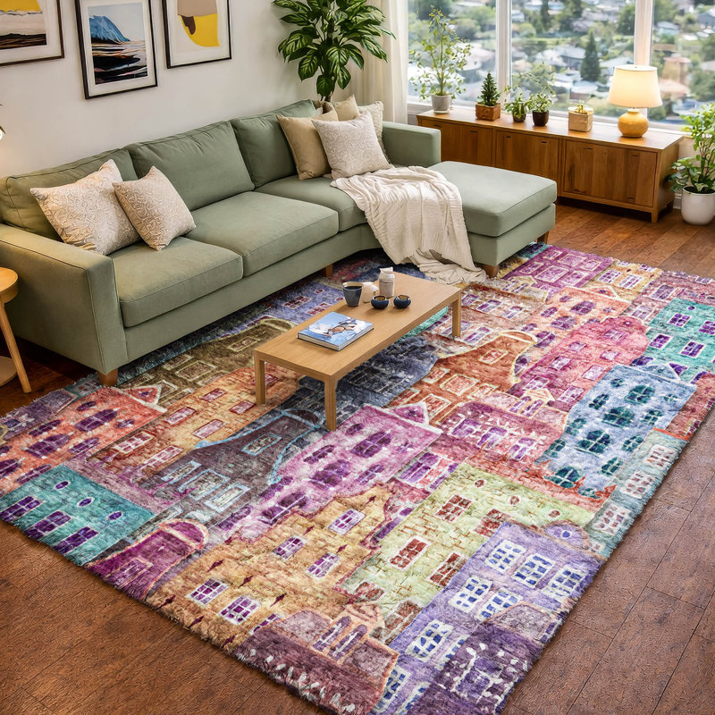 Tapis fantaisie de qualité supérieure lavable à la machine Dream ADS600, Red, 10' x 14'
