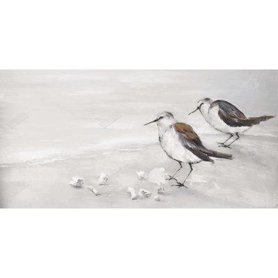 Two sandpipiers birds - 15.75"x31.50" Desk mat
