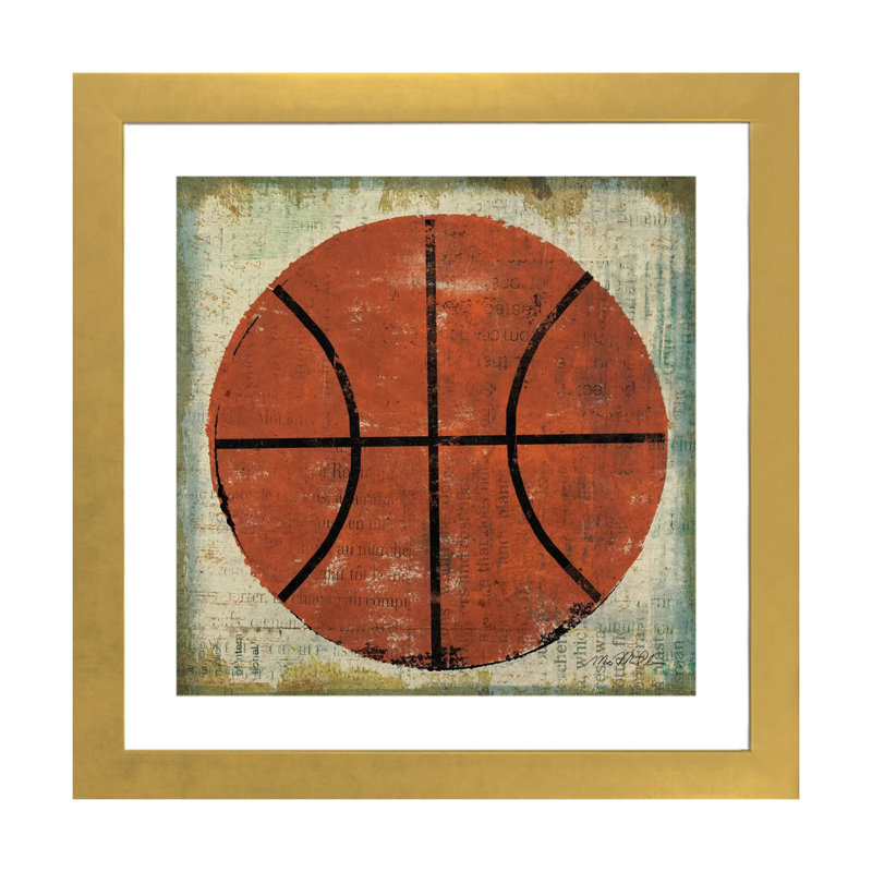 «Ball II» par Michael Mullan - reproduction d'art, Blanc, H 16 po x l 16 po x p 1 po, Papier encadré doré