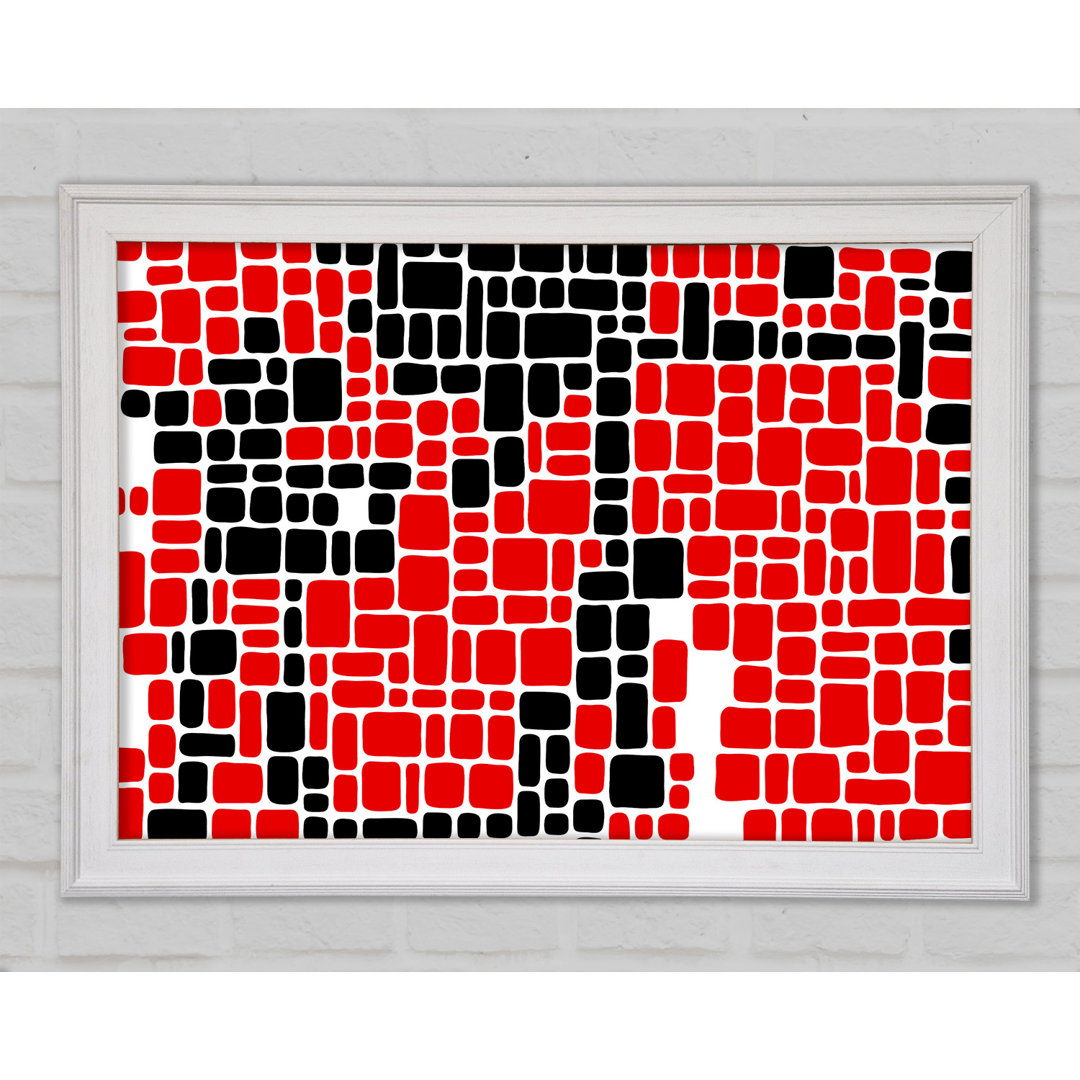 Mosaic Reds - Einzelne Bilderrahmen Kunstdrucke