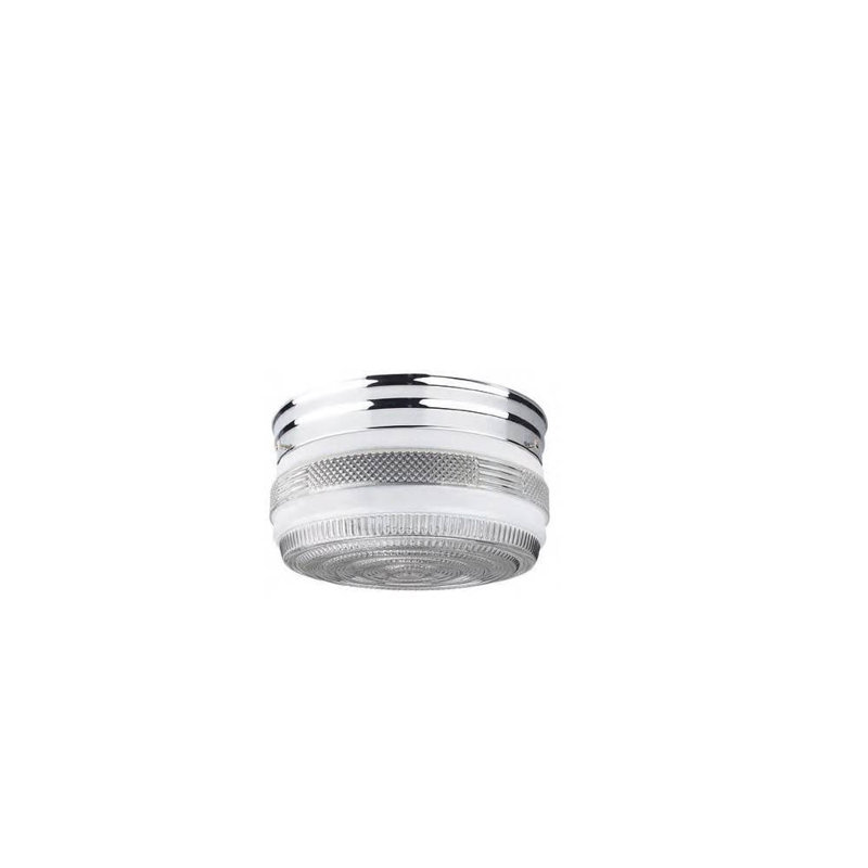 Beckstead Glass Flush Mount, Polished Chrome