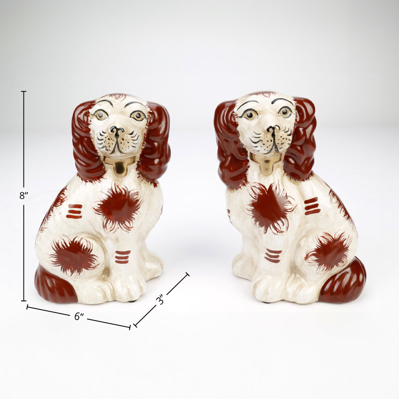 Saucedo 8" Staffordshire Dog Pair, Brown