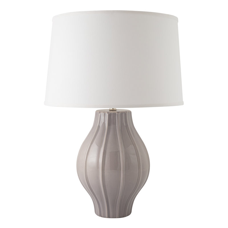 Eraman Ceramic Table Lamp, Gloss Swanky Gray