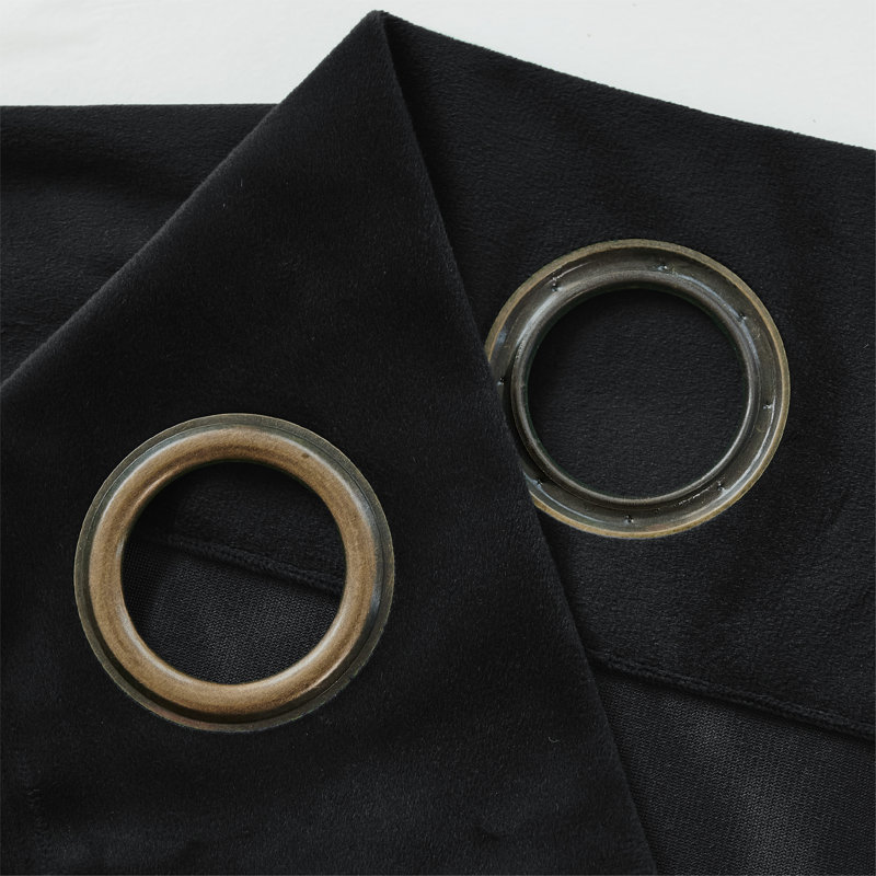 Velvet Room Darkening Curtain Panel Pair, 168cm Width x 183cm Drop, Black