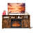 Rustic Brown Hanady For 70 Inch Tv Farmhouse Entertainment Center with Electric Fireplace Included