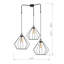 Adjustable Height 3 Lights Metal Cluster Pendant