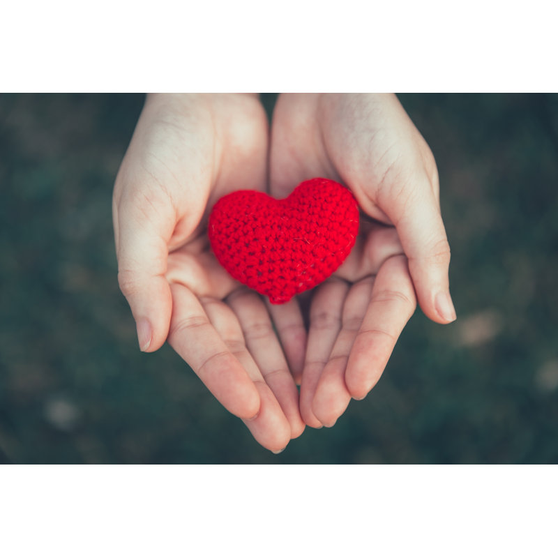Love And Heart by Coffeekai - Wrapped Canvas Print, 30cm H x 46cm W x 3.8cm D