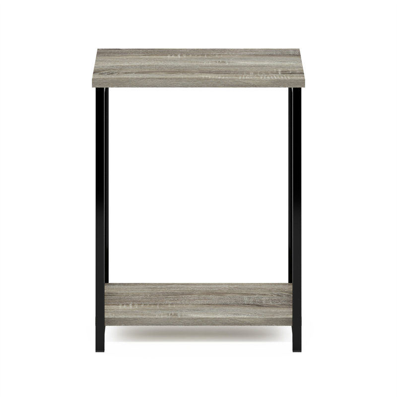 Table d'appoint en hauteur avec tablettes, Plateau en bois de pin ambré / base noire, French Oak Top/Black Base