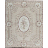 Hand-Knotted High-Quality Ivory Area Rug