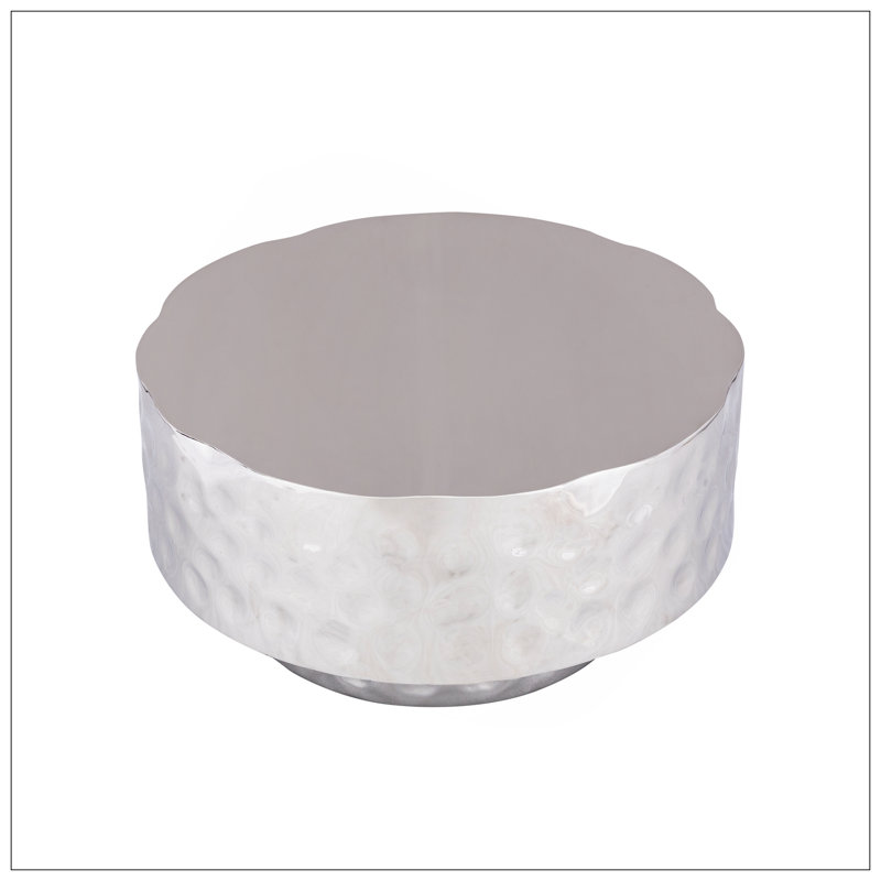 Table basse de style moderne en métal, Argent argent