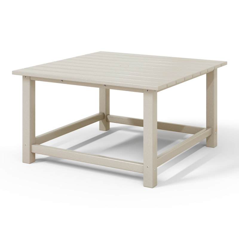 Laguna Outdoor Poly Adirondack 31" Square Coffee Table, Sand
