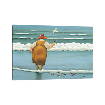 Surfside Fishing 1 Piece Wrapped Canvas Painting