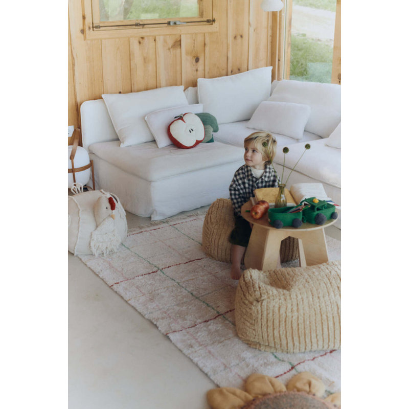 Growing Up On A Farm Hand Tufted Cotton Plaid Area Rug, Rectangle 4'7" x 6'7"