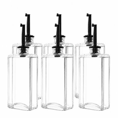  Kitchen Cooking Oil Dispenser Set, 6-Piece Olive Oil and Vinegar Bottles with Dispenser for Home Kitchen Use