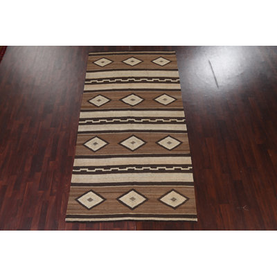 Geometric Kilim Natural Dye Wool Rug 6x10