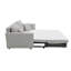 Canapé-lit relaxant en chenille gris avec rangement modulaire et coussins, rangement, structure stable