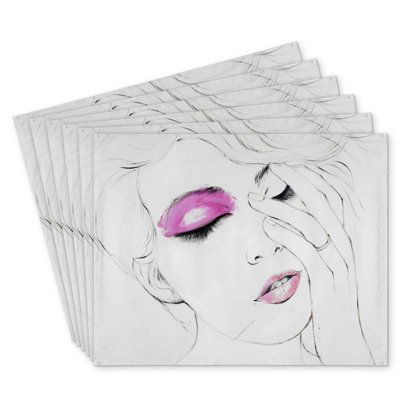 Pink Makeup Polyester Orlane Set of 6 - Home Decor Essential
