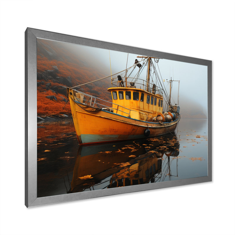 Canada Misty Harbor - impression, H 30 po x l 40 po x P 1,5 po, Cadre photo argenté
