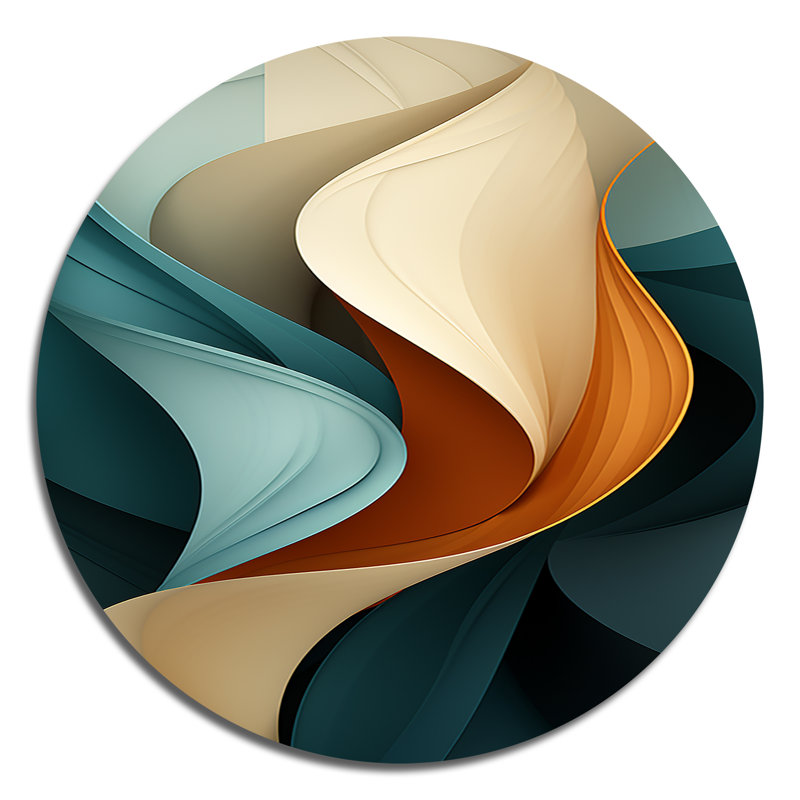 Claria - Art abstrait rond en métal, H 29 po x l 29 po