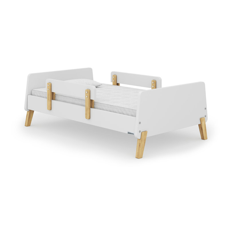 Dadada Muse Toddler Bed Fits Crib Mattress, White/Natural