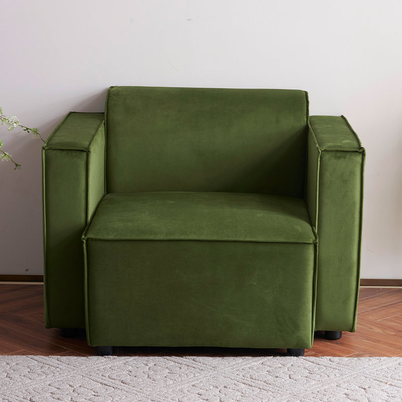 Necie Linen Sofa, 1, Vine Green