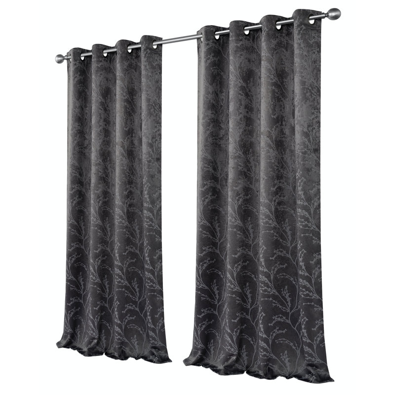 Inoue Blackout Curtain Pair, Charcoal