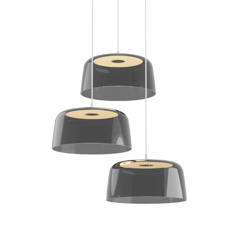 Yurei 3 - Light LED Pendant, Matte White, Dark Gray