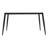 62.99 Inch White Curved Edge Artificial Stone Dining Table, Black Metal Leg Household Dinner Table For 6 People-1564992667