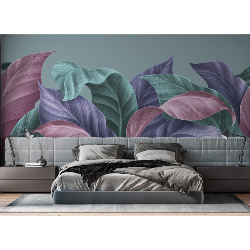 Papier peint floral Big Leaves, L 37,92 po x l 57 po