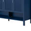 Buffet de rangement en panneau de fibres à densité moyenne avec 4 portes, buffet multifonctionnel avec tablette ouverte et 2 tablettes réglables, armoire moderne avec crochets doubles, bleu marine-251408470