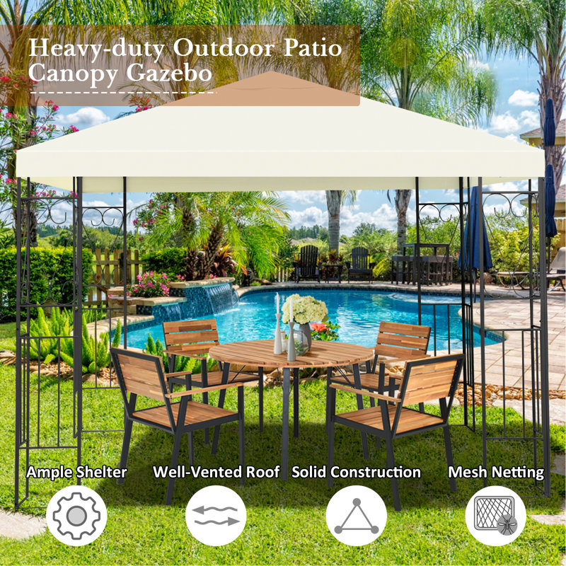 10 Ft. W x 10 Ft. D Steel Patio Gazebo