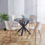 Table de salle à manger 42,1 "Mid-Century pour 4 à 6 personnes avec plateau rond en MDF, table de salle à manger à piédestal, table basse de loisir, pieds croisés-1135844962-1135844967