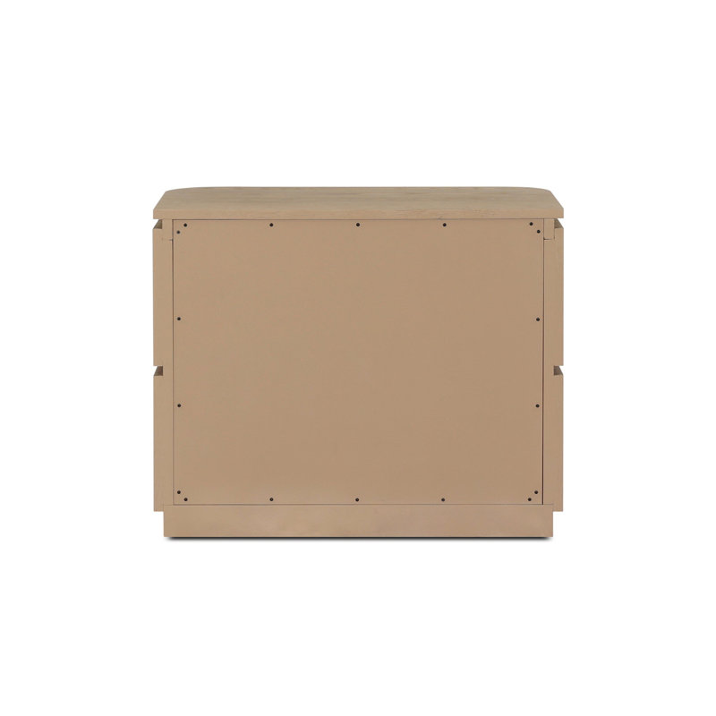 Mariella Nightstand-Beige Painted Linen