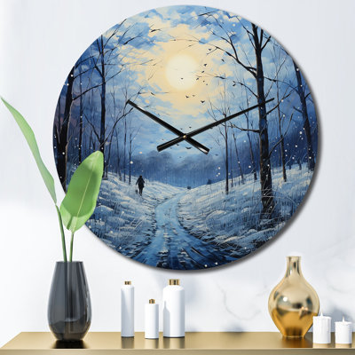 Horloge murale Winter Sky Serenity Pastoral II - Paysages