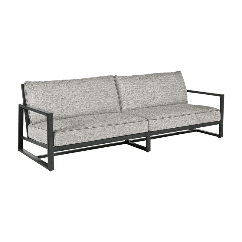 Avondale Aluminum Sofa - Slate Gray, Slate Gray, Welt, Tweed Toffee