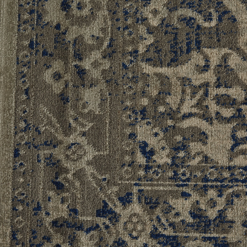Patina Gray and Blue Oriental 3' x 5' Area Rug