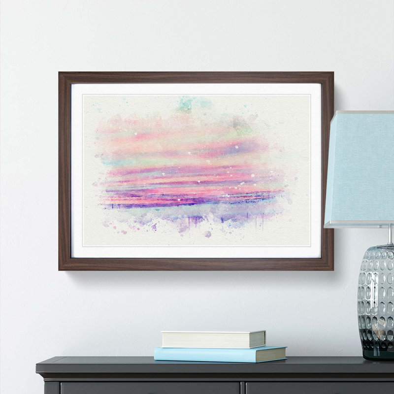 Pastel Sky in Abstract - Framed Print, 27cm H x 36cm W x 2cm D, Walnut Framed