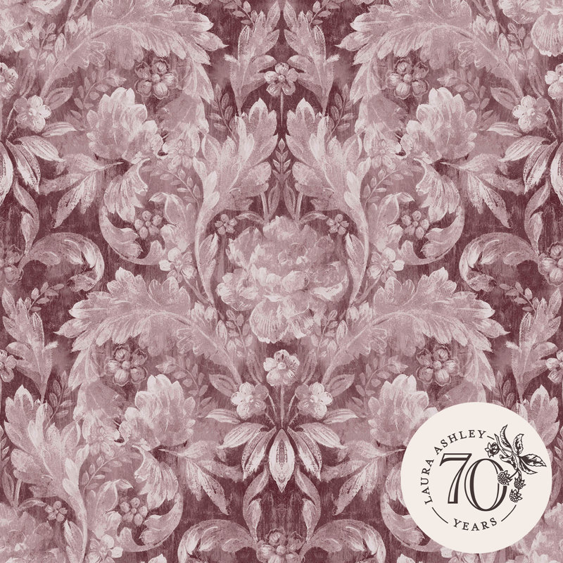Laura Ashley Apolline Pale Blackberry Removable Wallpaper