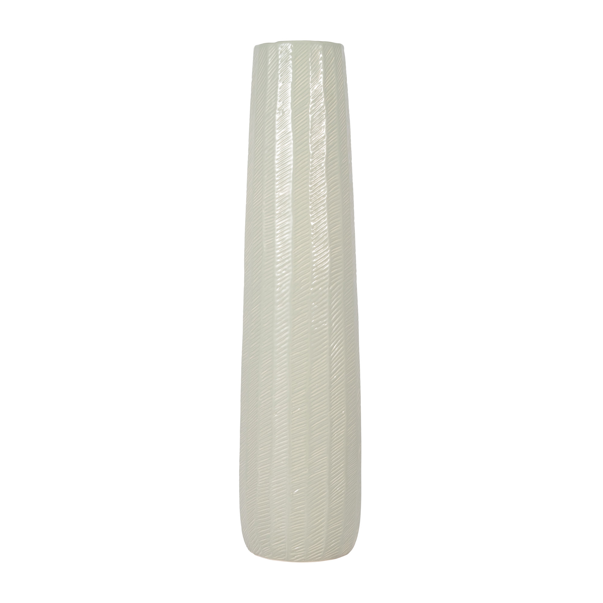 Celia Handmade Stoneware Table Vase, Green, 28" H x 7" W x 7" D
