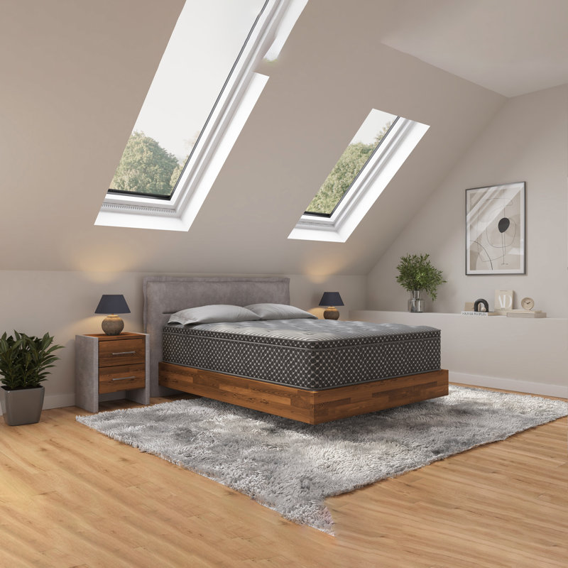 Matelas hybride matelassé Eurotop, moelleux, Lit simple