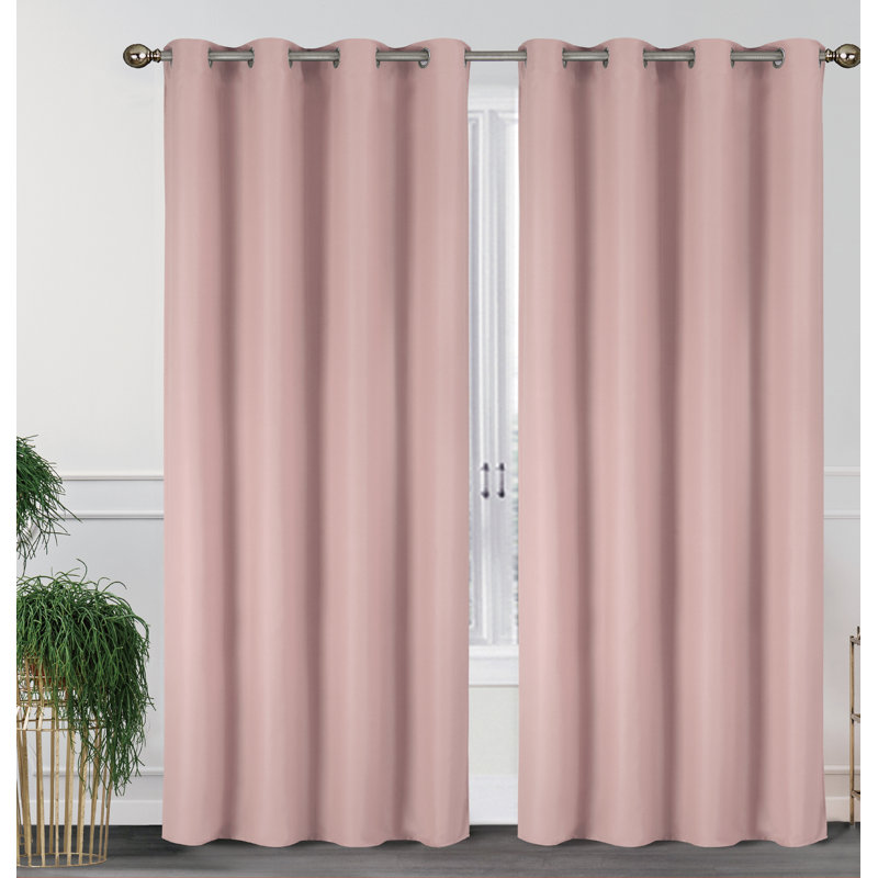Polyester Blackout Curtain Panel, Blush, 54" W x 84" L
