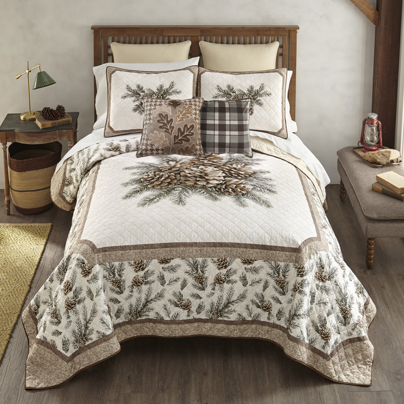 Ensemble de courtepointe 3 pièces Donna Sharp Pine Medallion pour lit king, Ensemble pour très grand lit