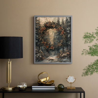 «Christmas Holiday» DCXXVI, reproduction d'art encadrée - bois massif