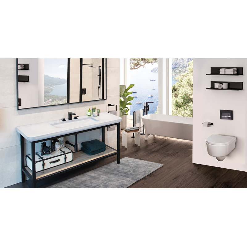 Flou Tub Filler with Diverter, Matte Black