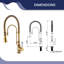 Robinet de cuisine à bec rétractable à double arche 21,26 po H-107125519