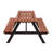 75" Solid Wood Picnic Table Set For 8 - Outdoor Dining Table With Built-In Benches & Umbrella Hole-124934342-124934340
